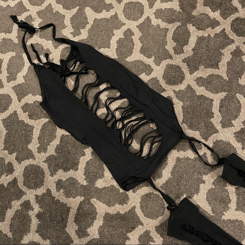 Black Stocking Body Suit